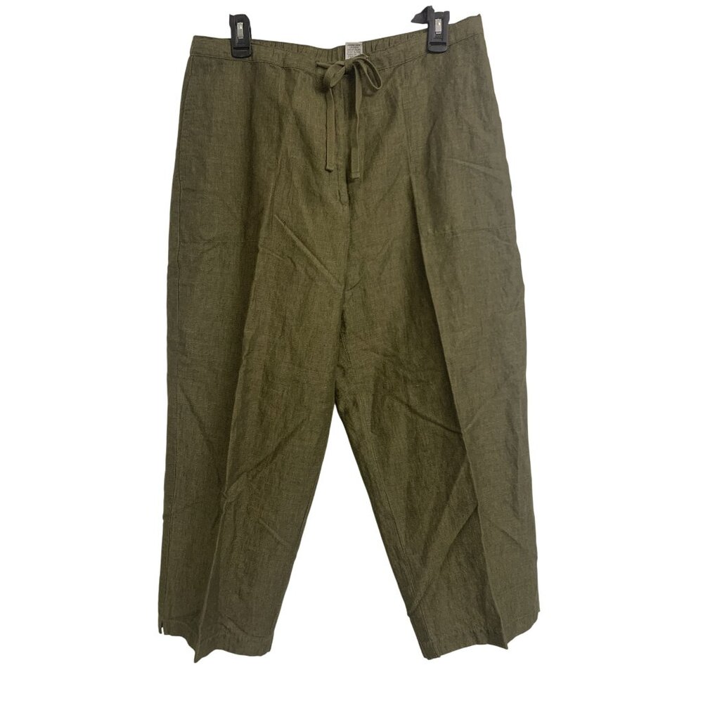 Crossroads Linen Green Coastal Resort Pants Size 14‎